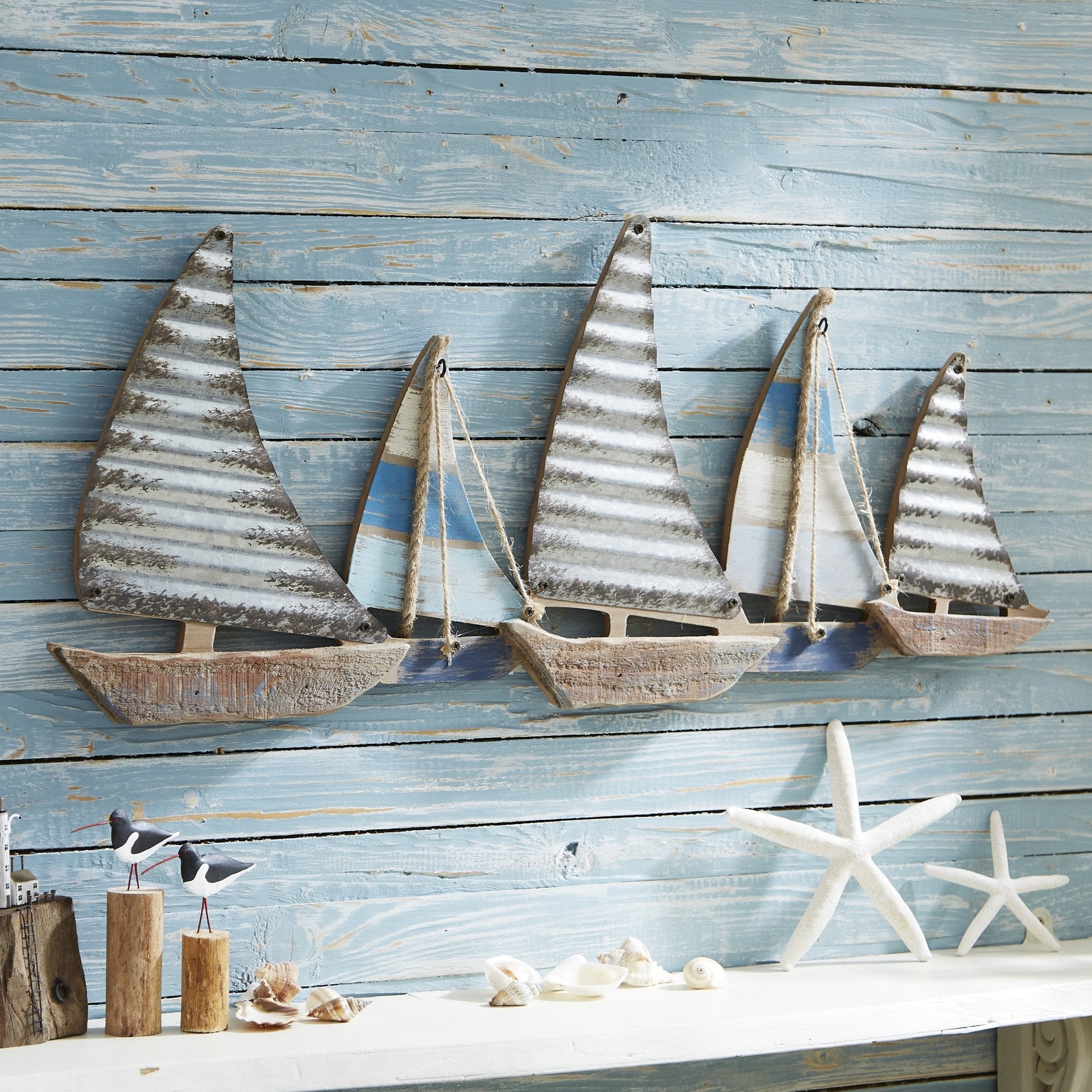 Nautical Theme Hook Decorative Beach Oar Wall Hanger Wall- Mounted