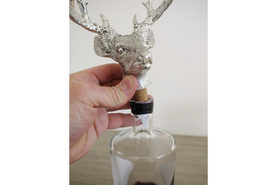 Silver Stag Head Wine Bottle Stopper