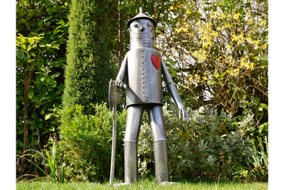 Large Metal Tin Man Garden Sculpture – 135cm Tall with Heart Detail