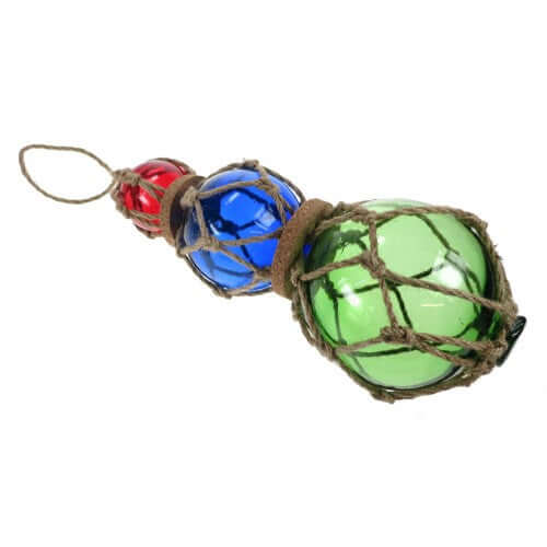 Nautical Coloured Triple Glass Buoy Hanger