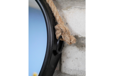 Rustic Heart Shaped Wall Mirror with Rope