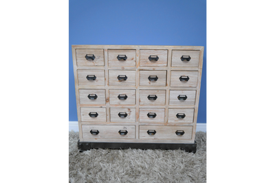 Rustic Wooden Apothecary Cabinet with 18 Drawers