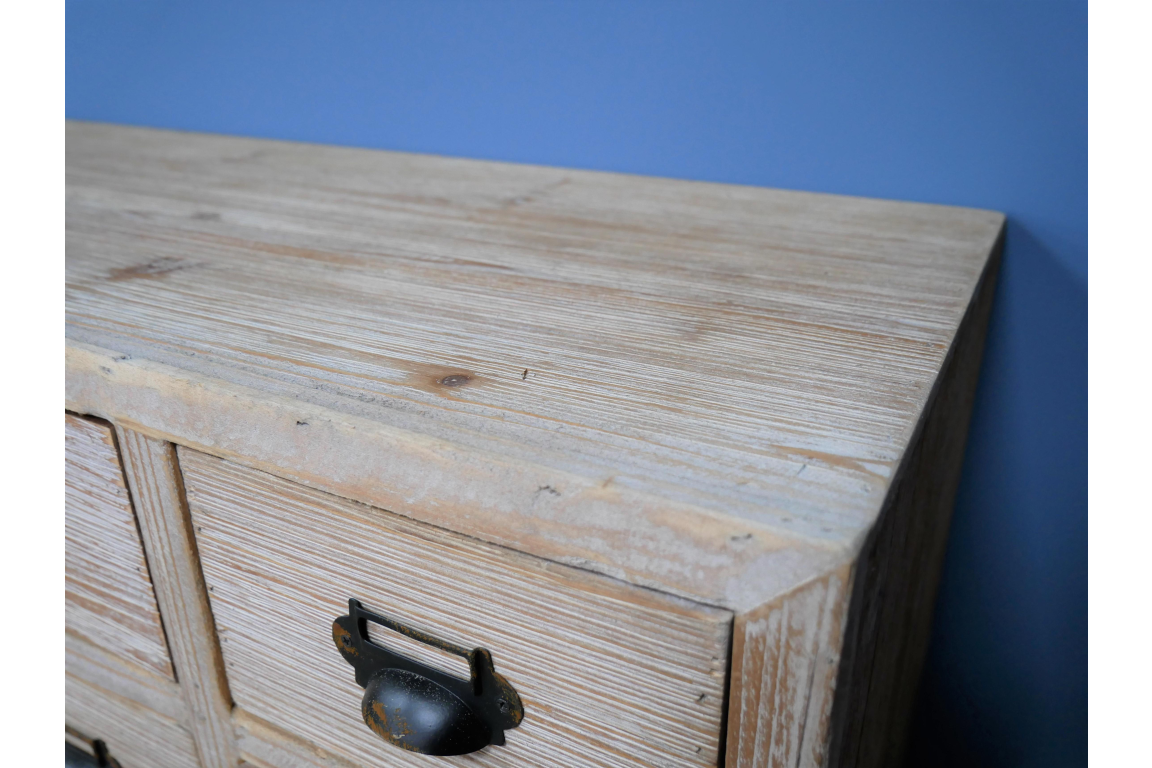 Rustic Wooden Apothecary Cabinet with 18 Drawers