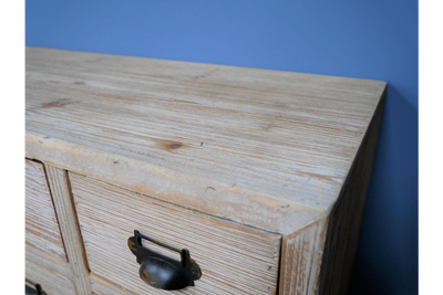 Rustic Wooden Apothecary Cabinet with 18 Drawers