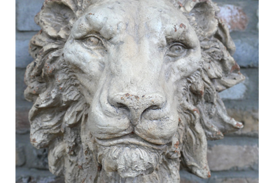 Rustic Lion Head Sculpture - Home or Garden Decor