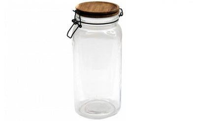 Glass Storage Jar with Wooden Lid