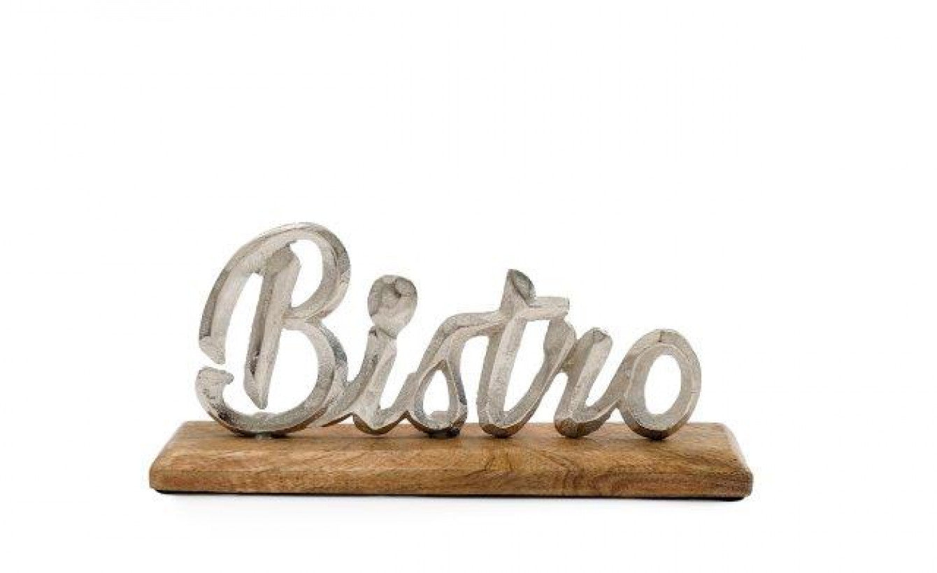 Rustic Bistro Sign with Wooden Base