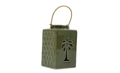 Tropical Palm Glow Porcelain Lanterns