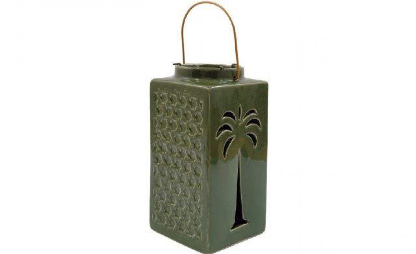 Tropical Palm Glow Porcelain Lanterns