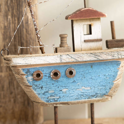 Rustic Wooden Fishing Boat Ornaments – Rustic Nautical Decor