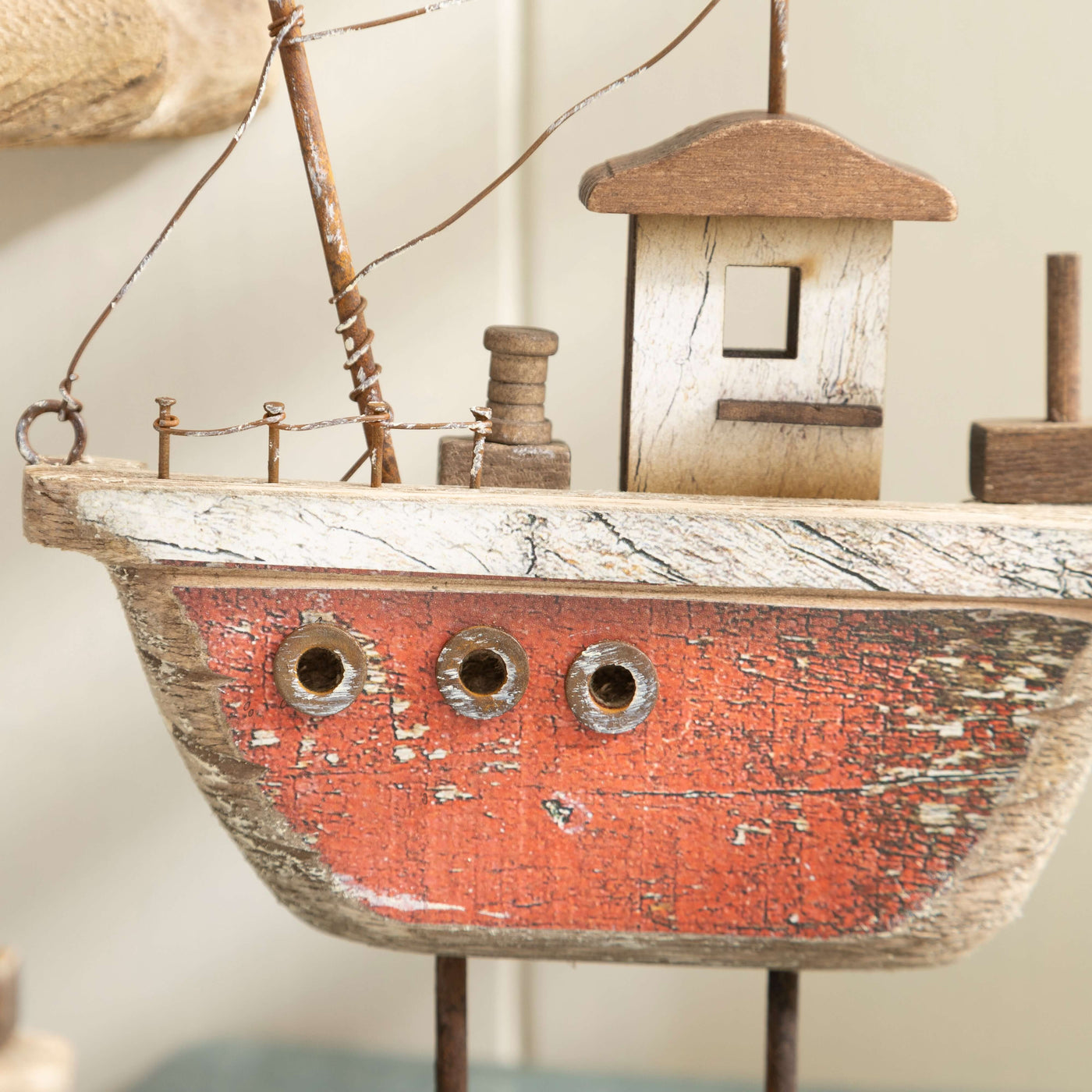 Rustic Wooden Fishing Boat Ornaments – Rustic Nautical Decor