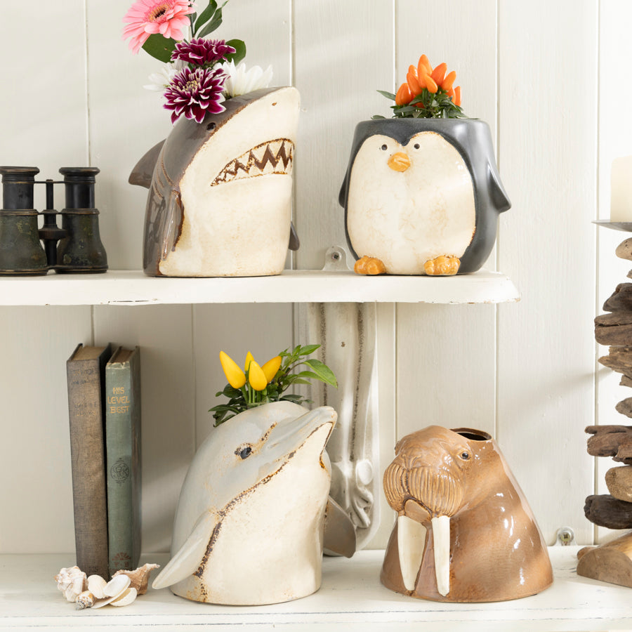 Coastal Animal Ceramic Planters – Fun and Unique Home Decor