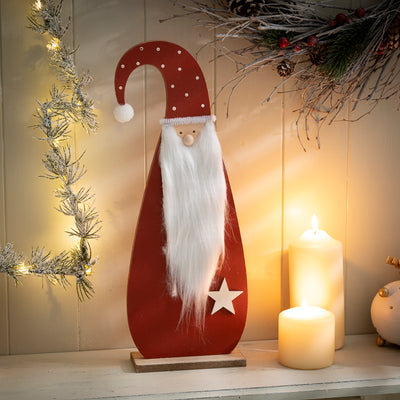 Large Standing Wooden Santa