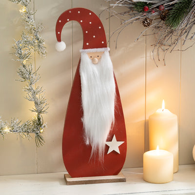 Large Standing Wooden Santa