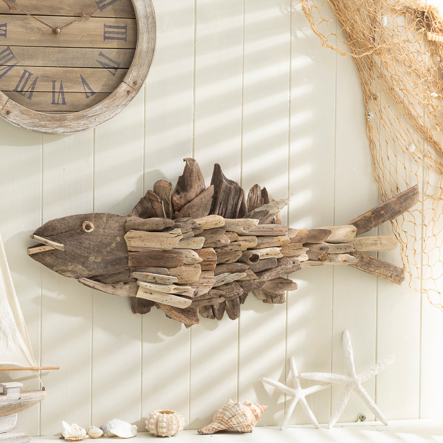 Large Driftwood Fish Wall Art – Rustic Coastal Decor