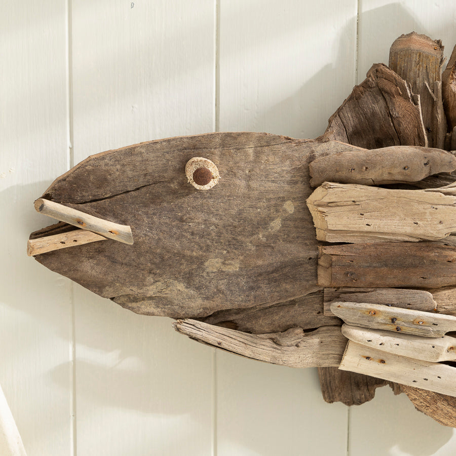 Large Driftwood Fish Wall Art – Rustic Coastal Decor