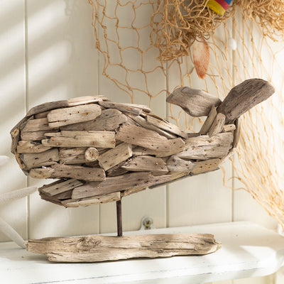 Driftwood Whale Ornament – Coastal Rustic Decor