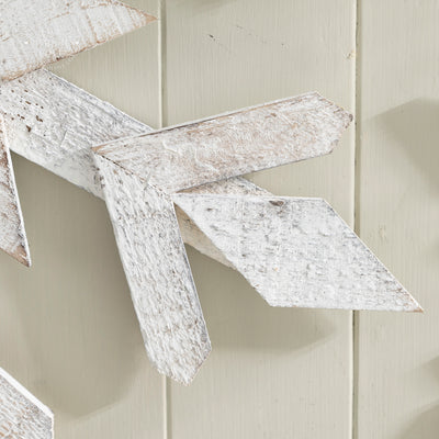 Rustic Wooden Snowflake Wall Decor - Festive Ornament