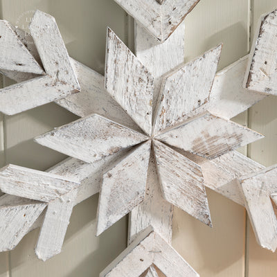 Rustic Wooden Snowflake Wall Decor - Festive Ornament