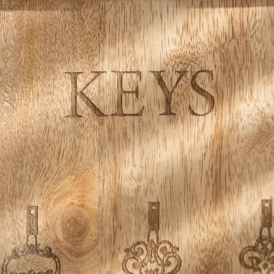 Rustic Wooden Key Cabinet with Vintage Key Design