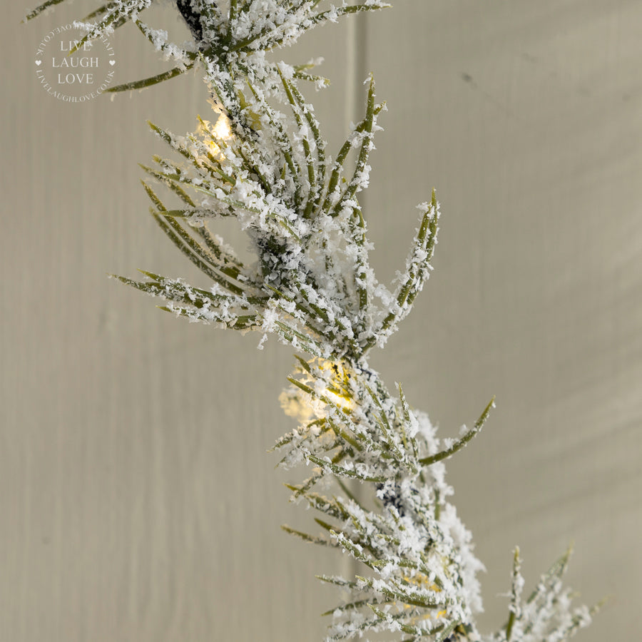 LED Light-Up Christmas Tree with Frosted Garland