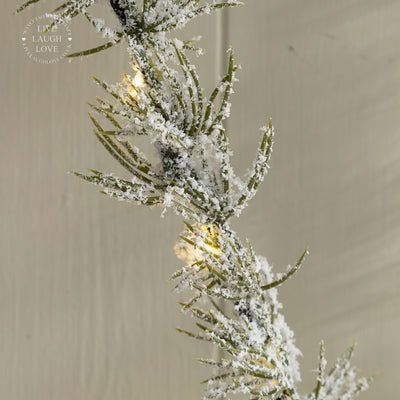 LED Light-Up Christmas Tree with Frosted Garland