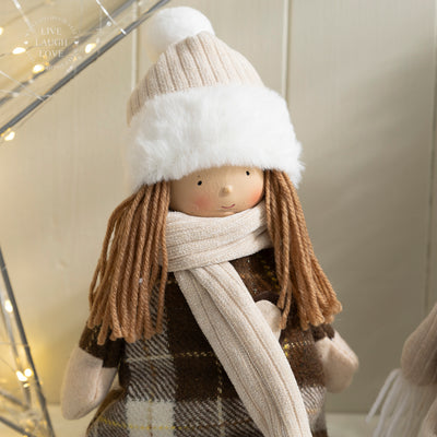 Winter Boy / Girl Shelf Sitter with Cozy Hat and Scarf