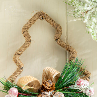 Rustic Red Bell Hanging Decoration with Pine and Burlap Bow