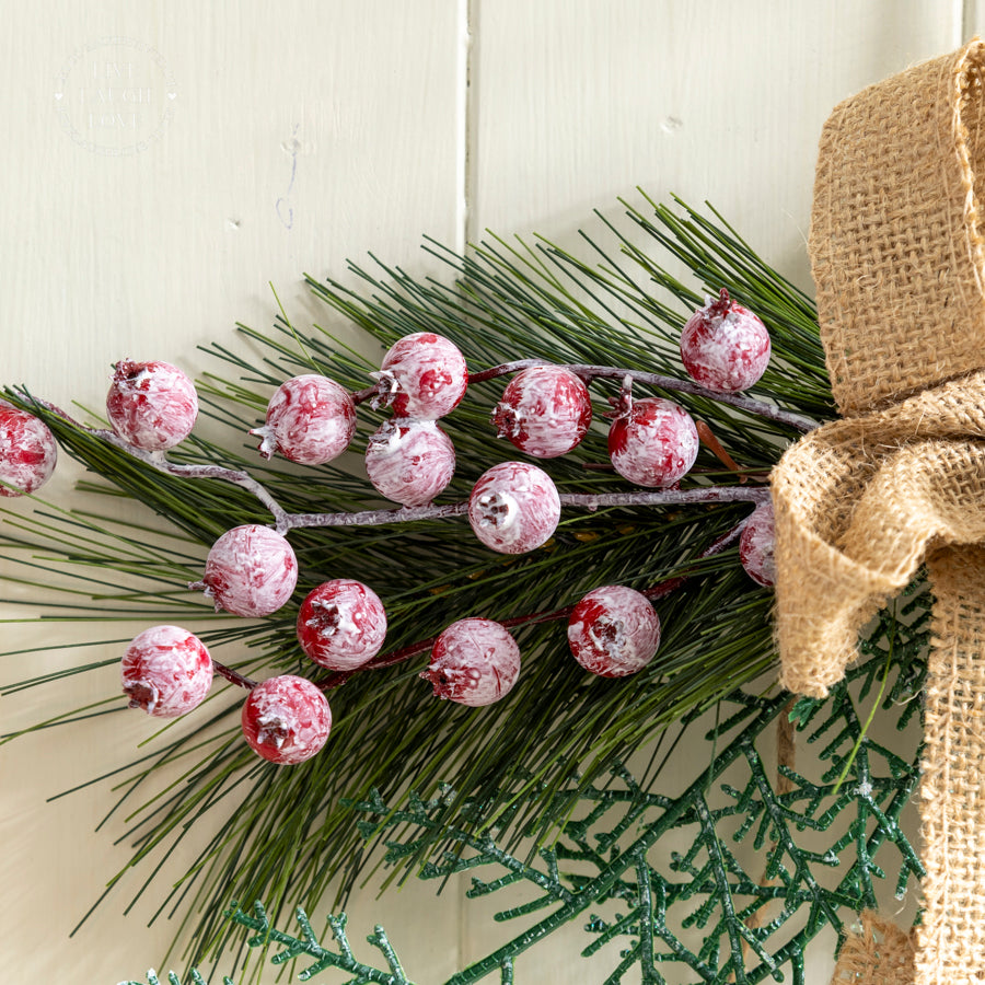 Rustic Christmas Hanging Decoration with Bells and Burlap Bow