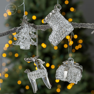 Glass Christmas Ornament Set