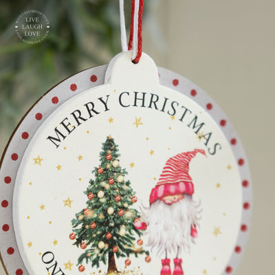 Hanging Wooden Advent Countdown Ornament