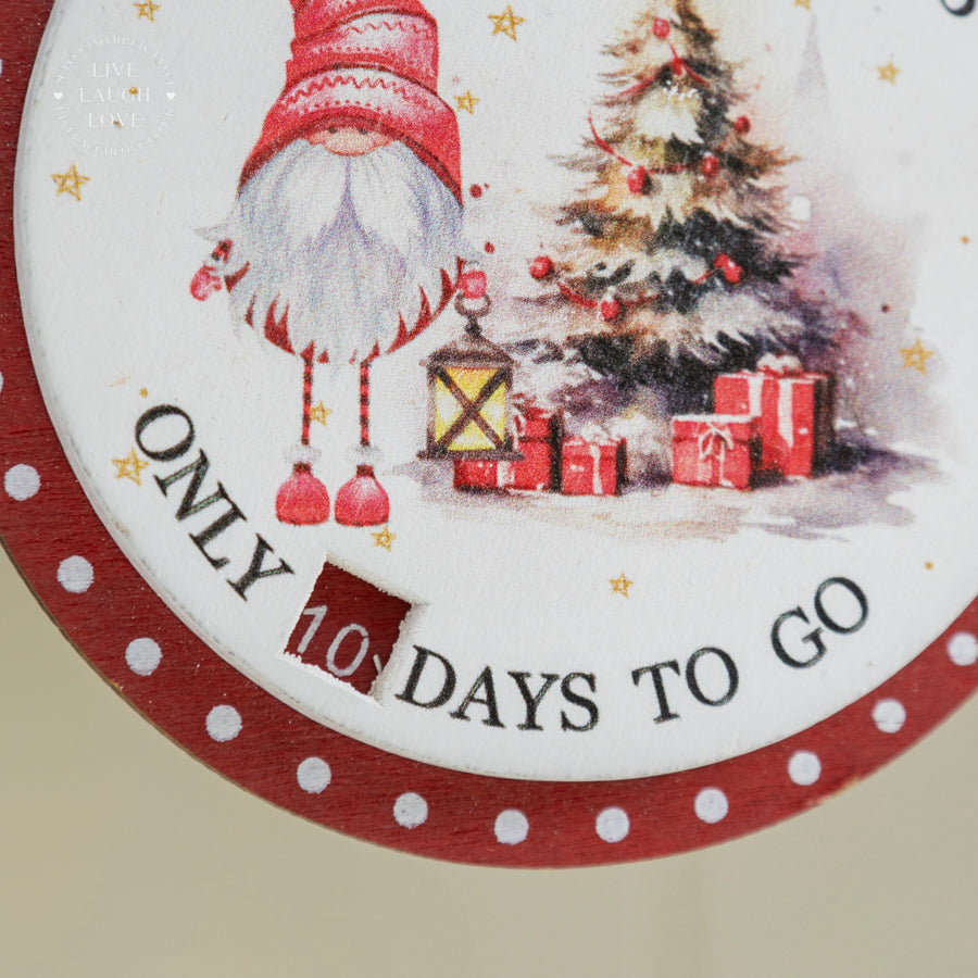 Hanging Wooden Advent Countdown Ornament