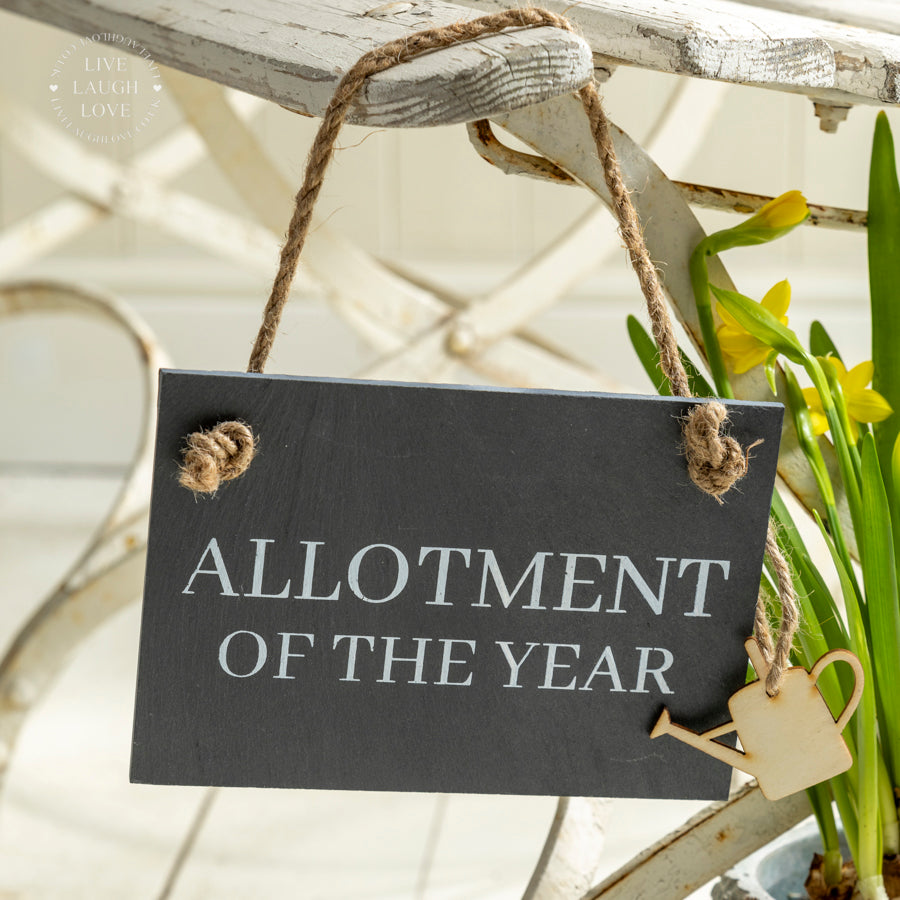 Quirky Hanging Slate Garden Signs