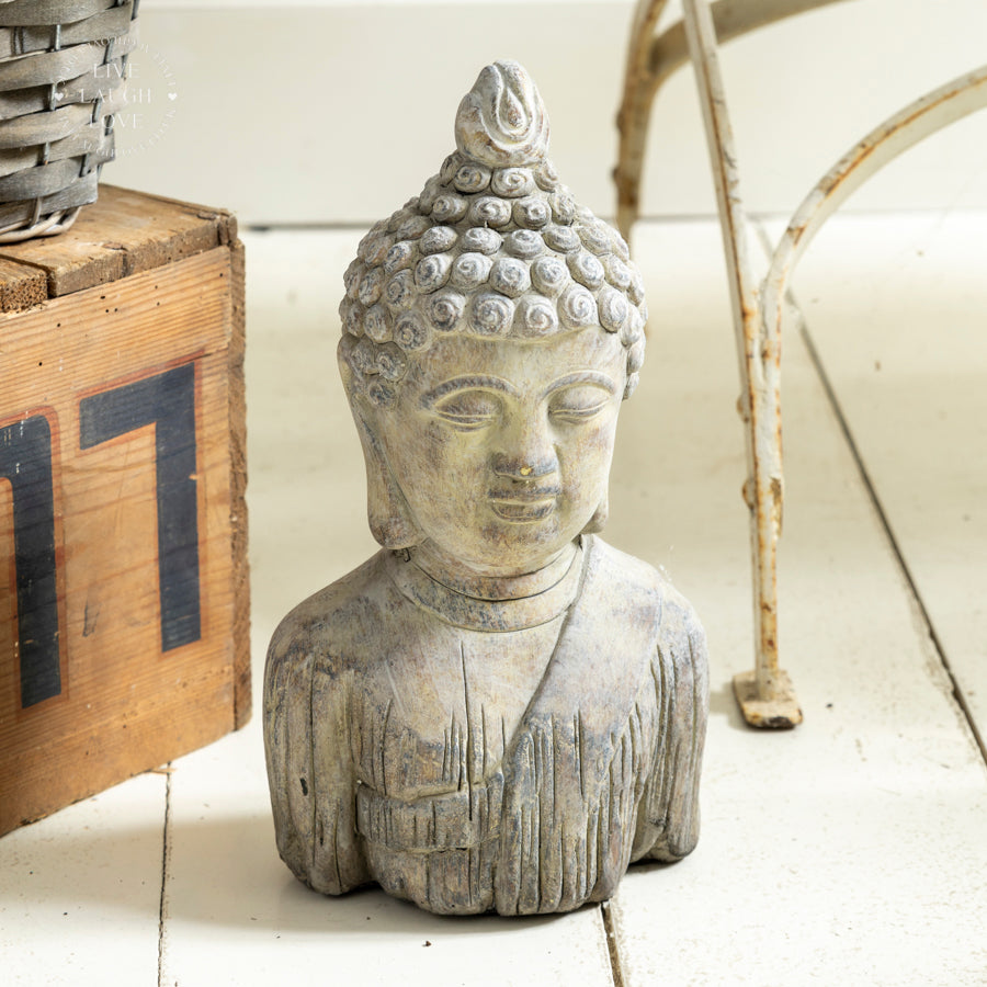 Elegant Buddha Bust Statue – Serene Home Decor Accent