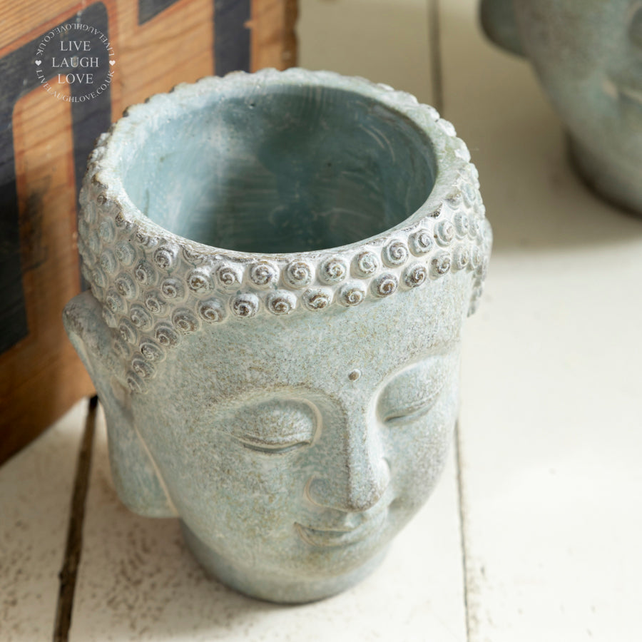 Concrete Buddha Head Planters – Zen-Inspired Garden and Home Decor