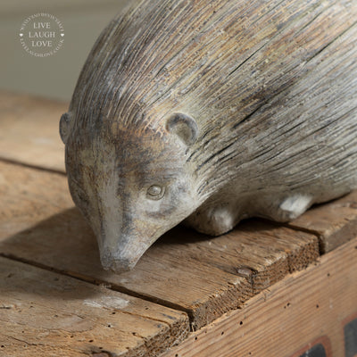 Concrete Hedgehog and Rabbit Sculptures – Whimsical Garden Accents