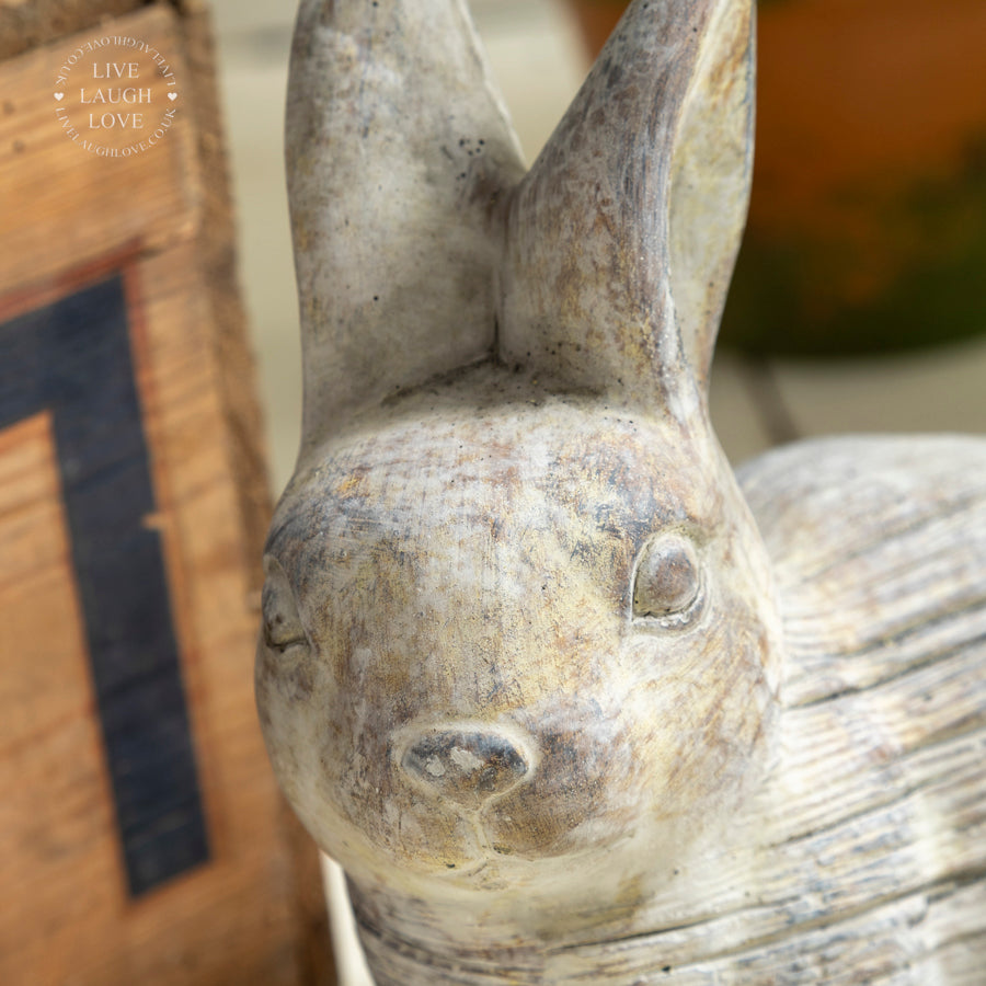 Concrete Hedgehog and Rabbit Sculptures – Whimsical Garden Accents