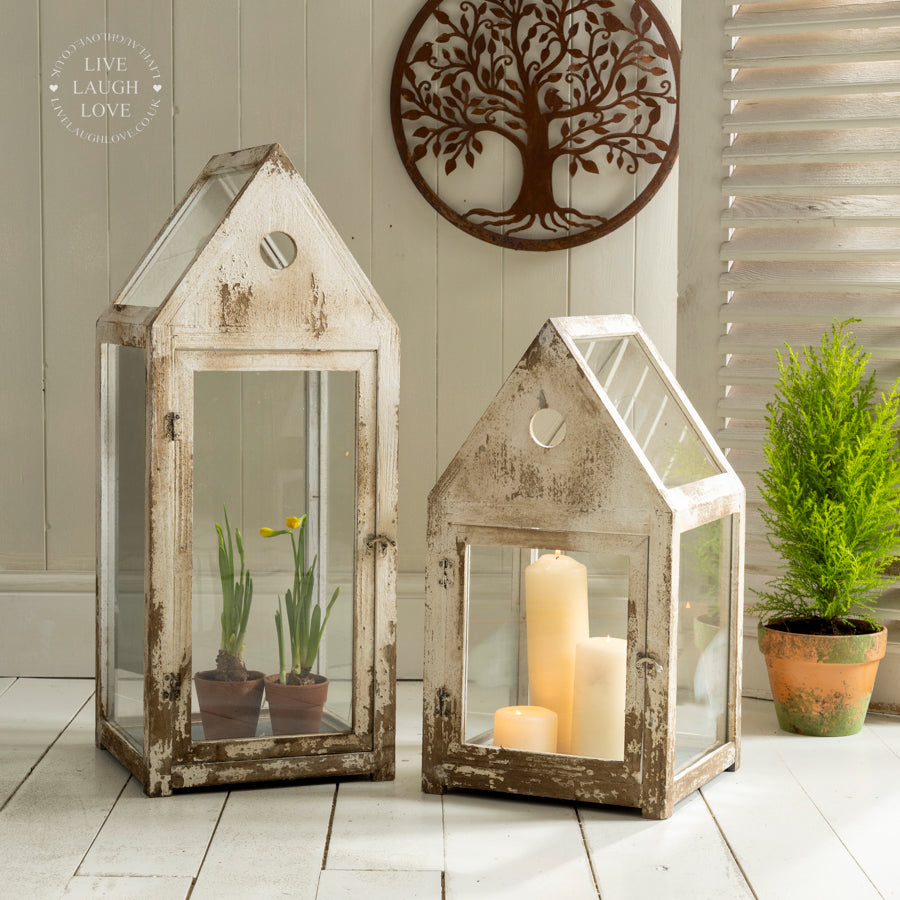 Rustic Wooden House Lanterns