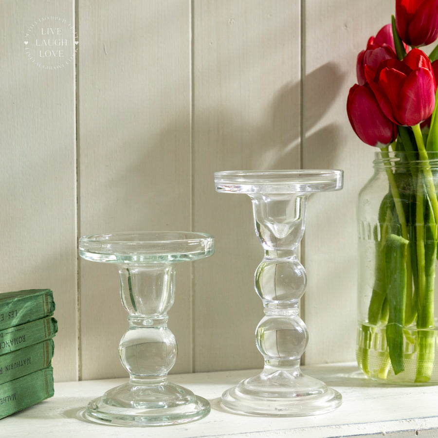 Elegant Glass Pillar Candle Holder