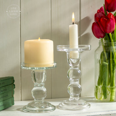 Elegant Glass Pillar Candle Holder