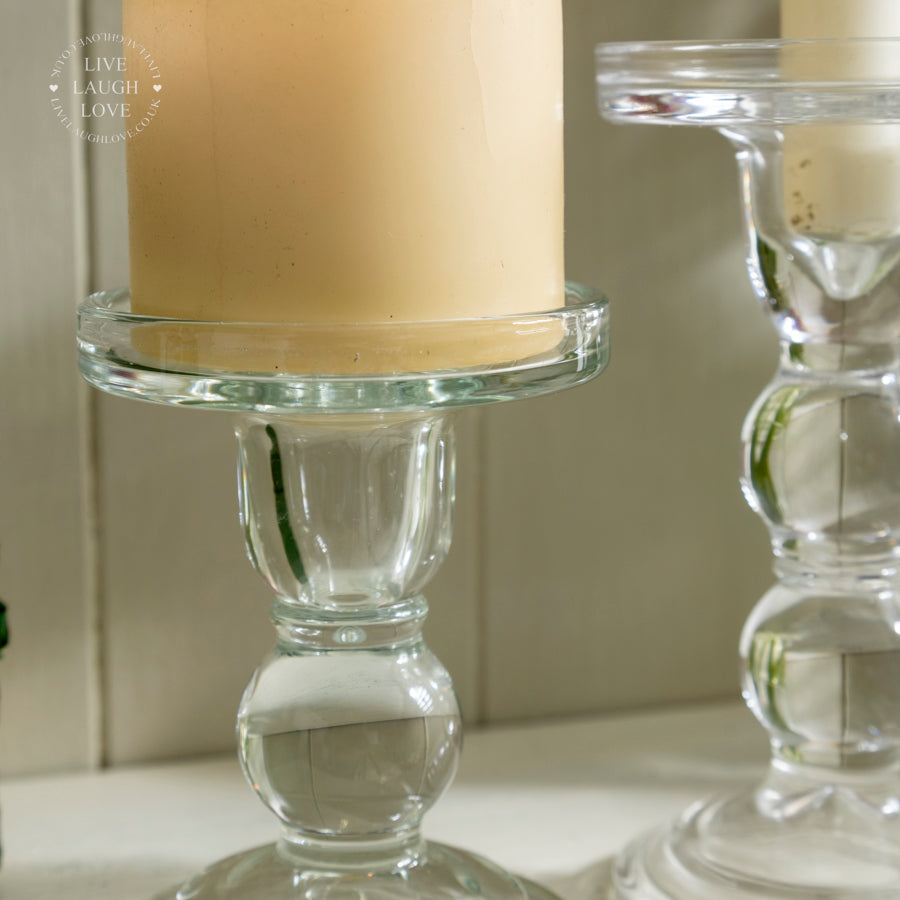 Elegant Glass Pillar Candle Holder