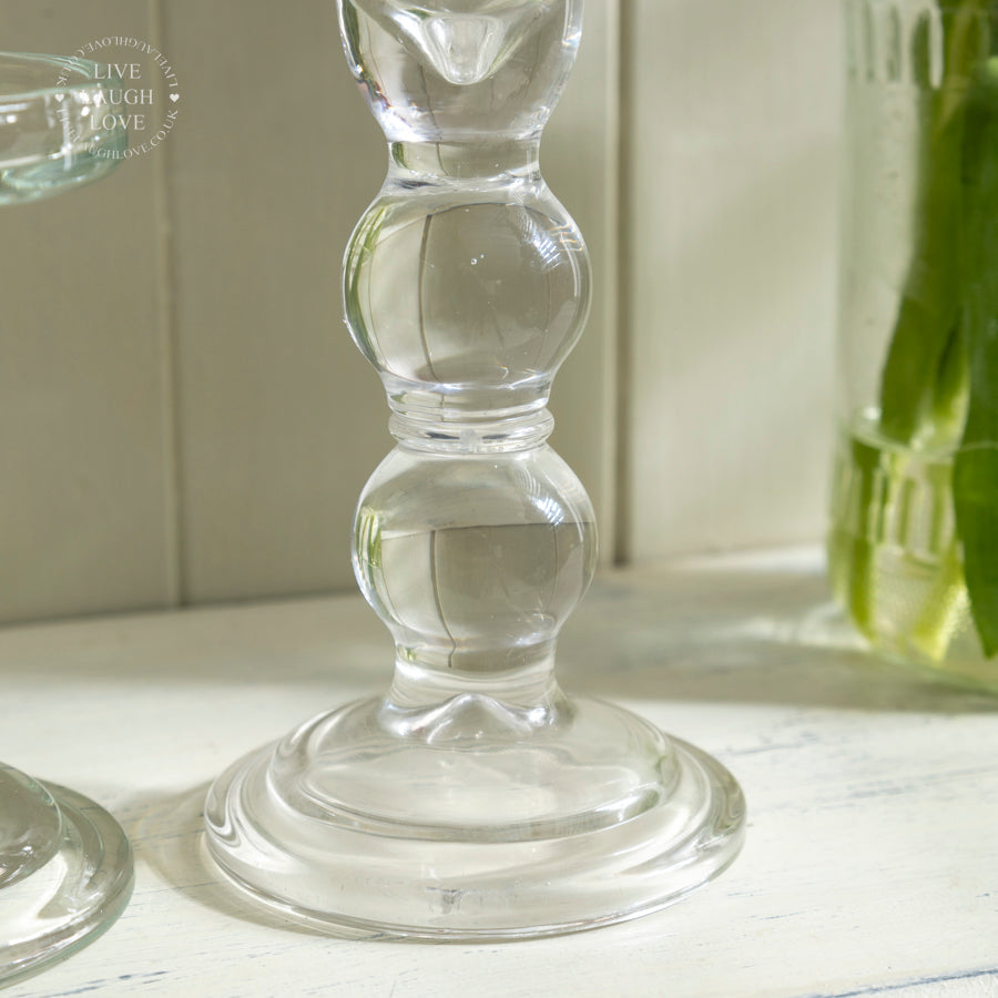 Elegant Glass Pillar Candle Holder