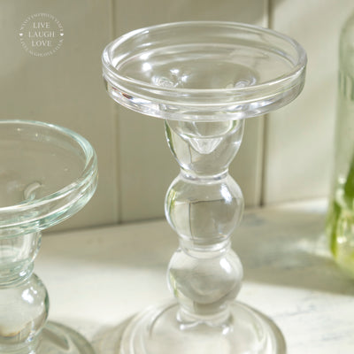 Elegant Glass Pillar Candle Holder