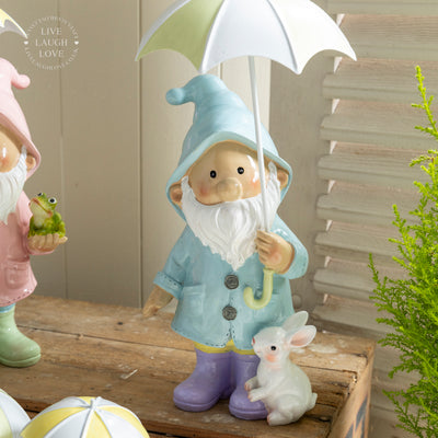 Whimsical Gnome Rainy Day Decorative Figurines Set of 2