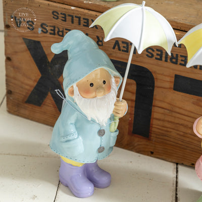 Whimsical Gnome Rainy Day Decorative Figurines Set of 2