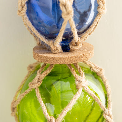 Nautical Coloured Triple Glass Buoy Hanger