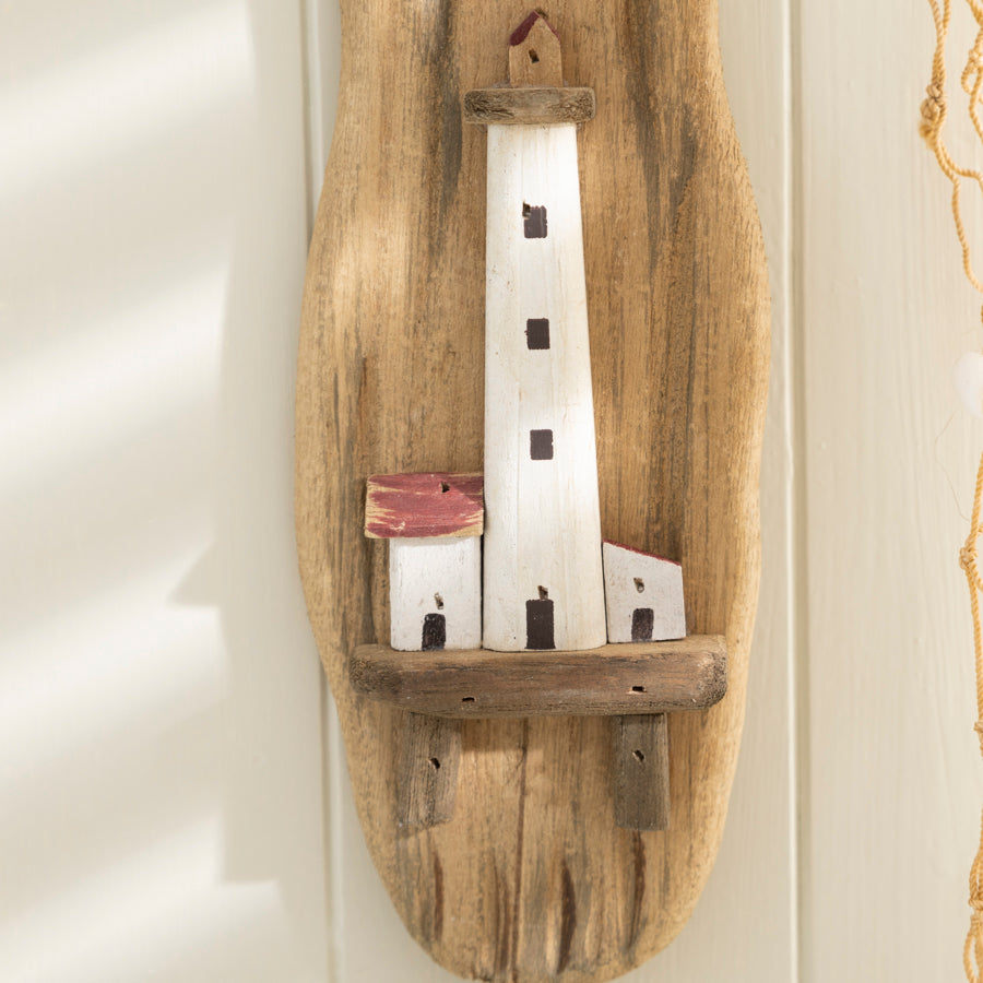 Nautical Driftwood and Lighthouse Wall Hook