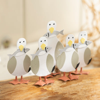 Seagulls on a Log Nautical Shelf Sitter