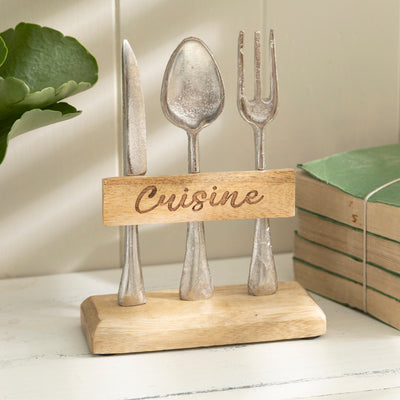 Metal & Wood "Cuisine" Shelf Sitter