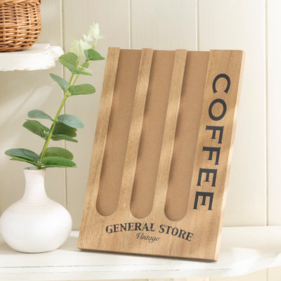 General Store Wooden Coffee Pod Holder Stand